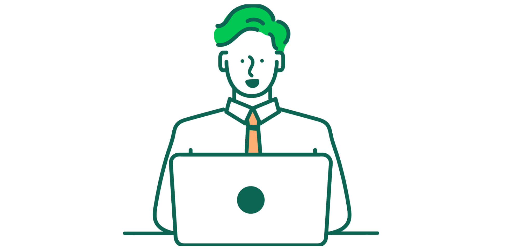 パソコンを操作する男のイラスト